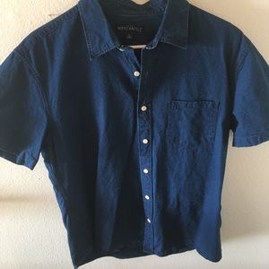 J crew denim shirt sleeve shirt